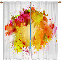 Abstract Artistic Background Of Autumn Colors Window Curtains 45296699