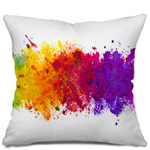 Abstract Artistic Watercolor Splash Background Pillows 66948097