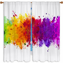 Abstract Artistic Watercolor Splash Background Window Curtains 66948097