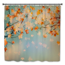 Abstract Autumn Yellow Leaves Background EPS 10 Bath Decor 65646926