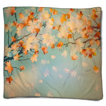 Abstract Autumn Yellow Leaves Background EPS 10 Blankets 65646926