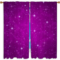 Abstract Background: Sparkling, Twinkling Stars. Universe Window Curtains 52135691