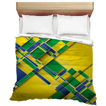 Abstract Background Using Brazil Flag Colours Bedding 65327588