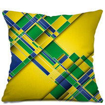 Abstract Background Using Brazil Flag Colours Pillows 65327588