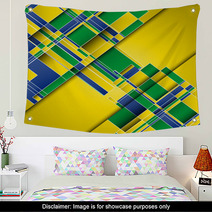 Abstract Background Using Brazil Flag Colours Wall Art 65327588
