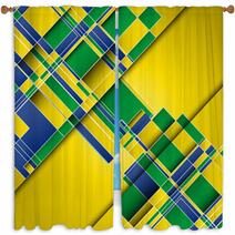 Abstract Background Using Brazil Flag Colours Window Curtains 65327588