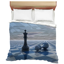 Abstract Background With Chess Kings Fight Bedding 60755734