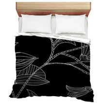 Abstract Background With Flowers In Black And White Style Bedding 69306456