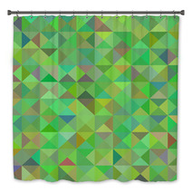 Abstract Background With Green Triangles. Raster Bath Decor 70805692