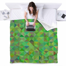 Abstract Background With Green Triangles. Raster Blankets 70805692