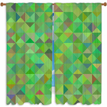 Abstract Background With Green Triangles. Raster Window Curtains 70805692