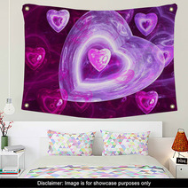 Abstract Background With Hearts Wall Art 30224225