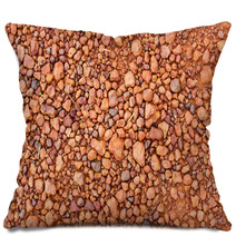 Abstract Background With Red Stones On The Ground Pillows 67192308