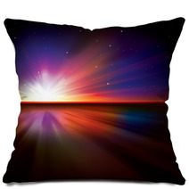 Abstract Background With Sun And Stars Pillows 52043397