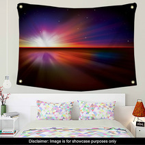 Abstract Background With Sun And Stars Wall Art 52043397