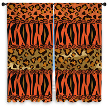 Abstract  Background With Tiger And Cheetah Skin Pattern Window Curtains 48749211