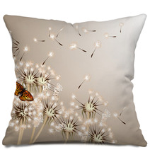 Abstract Background With Vector Dandelions Pillows 53186199