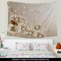 Abstract Background With Vector Dandelions Wall Art 53186199