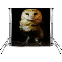 Abstract Barn Owl Polygonal Vector Illustration On Black Background Backdrops 144605189