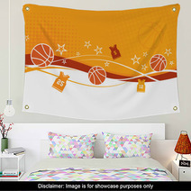 Abstract Basketball Background With Jerseys Wall Art 165710250