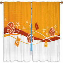 Abstract Basketball Background With Jerseys Window Curtains 165710250
