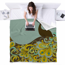 Abstract Beautiful Peacock Blankets 83931177