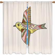 Abstract Bird Flying Window Curtains 70273506