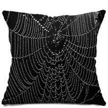 Abstract Black And White Background From A Web Pillows 65067170