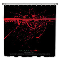 Abstract Blood Splatter Isolated On Black Background Vector Des Bath Decor 121917946