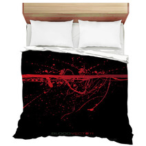 Abstract Blood Splatter Isolated On Black Background Vector Des Bedding 121917946