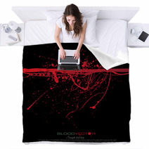 Abstract Blood Splatter Isolated On Black Background Vector Des Blankets 121917946