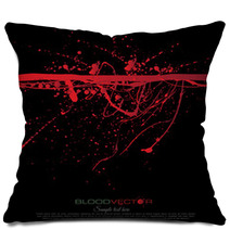 Abstract Blood Splatter Isolated On Black Background Vector Des Pillows 121917946