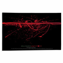 Abstract Blood Splatter Isolated On Black Background Vector Des Rugs 121917946