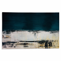 Abstract Blue Acrylic Painting On Canvas Rugs 186877074