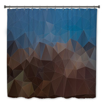Abstract Blue And Brown Triangle Background, Vector Bath Decor 71350109