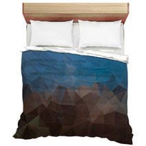 Abstract Blue And Brown Triangle Background, Vector Bedding 71350109