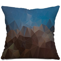 Abstract Blue And Brown Triangle Background, Vector Pillows 71350109