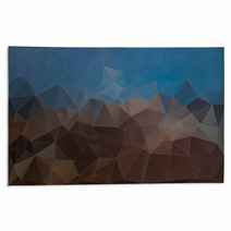 Abstract Blue And Brown Triangle Background, Vector Rugs 71350109