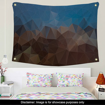 Abstract Blue And Brown Triangle Background, Vector Wall Art 71350109