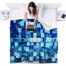 Abstract Blue Background Blankets 15299468