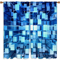Abstract Blue Background Window Curtains 15299468
