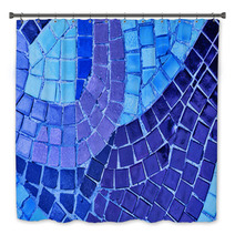 Abstract Blue Color Mosaic Bacground Bath Decor 59105972
