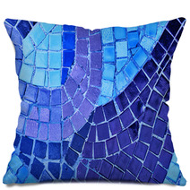 Abstract Blue Color Mosaic Bacground Pillows 59105972