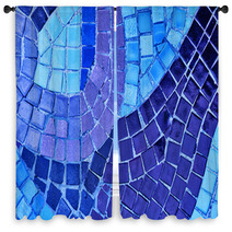 Abstract Blue Color Mosaic Bacground Window Curtains 59105972