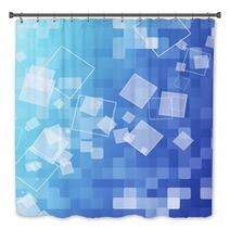 Abstract Blue Rectangle Background Bath Decor 15602426