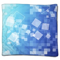 Abstract Blue Rectangle Background Blankets 15602426
