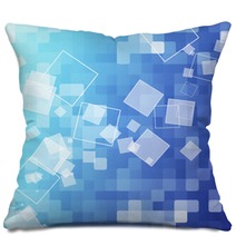 Abstract Blue Rectangle Background Pillows 15602426
