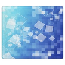 Abstract Blue Rectangle Background Rugs 15602426