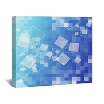 Abstract Blue Rectangle Background Wall Art 15602426