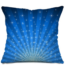 Abstract Blue Star Burst Vector Background. Pillows 27188829